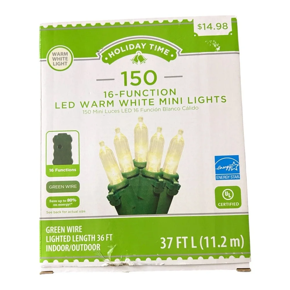 Holiday Time‎ 16 Function LED Cool White Mini Lights 150 Count New